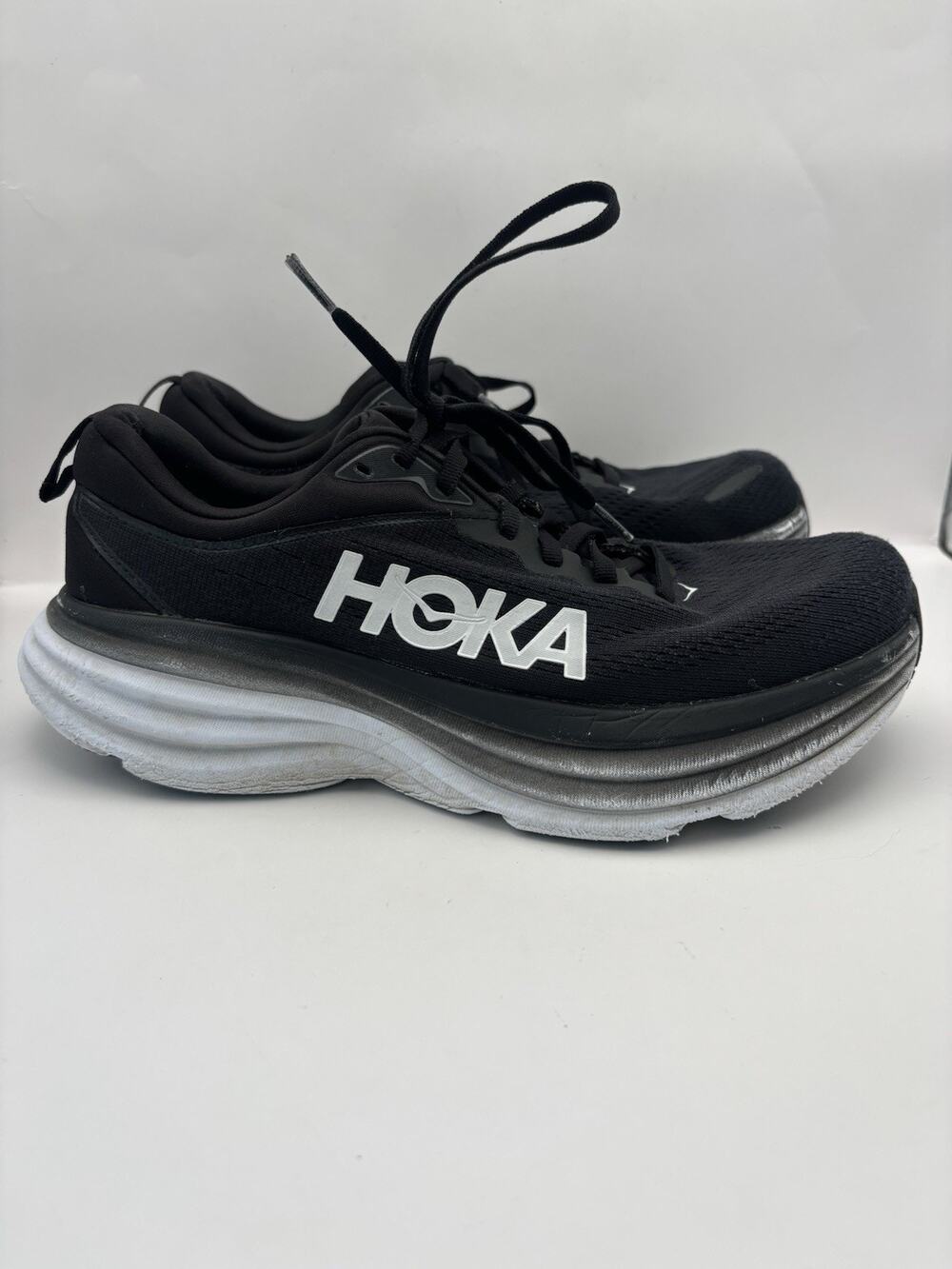 Hoka Bondi 8 Black White Sneakers Women Size 9
